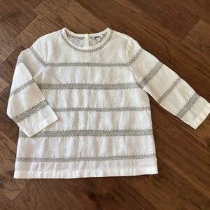 J. Jill Love Linen White Embroidery Top Beach Lightweight Women's Size Small